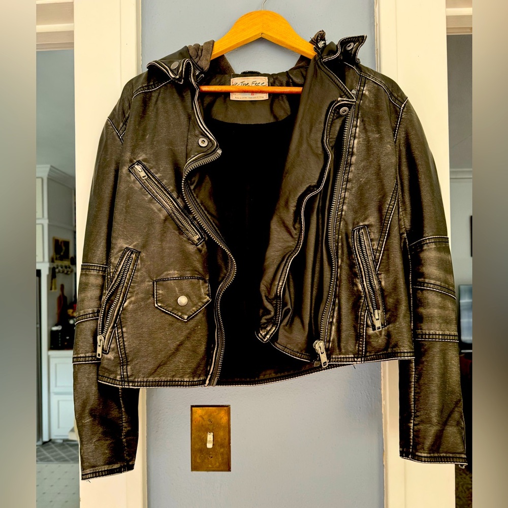 Free People- We the Free Vegan leather moto jacket 🏍️